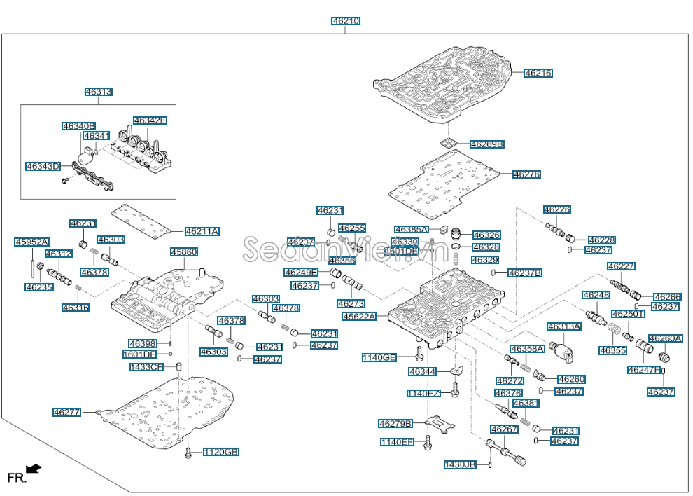 Vỉ dầu hộp số tự động Hyundai i10 Grand 2017