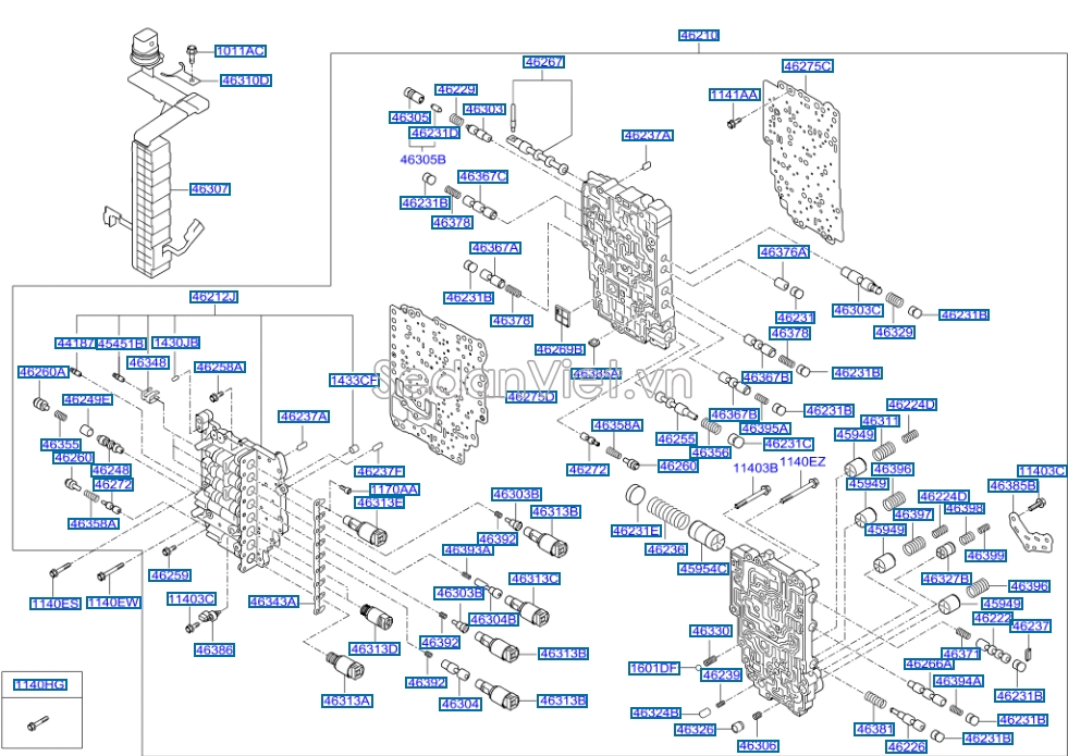 Cụm van điều khiển hộp số tự động Hyundai Sonata 2009-2012