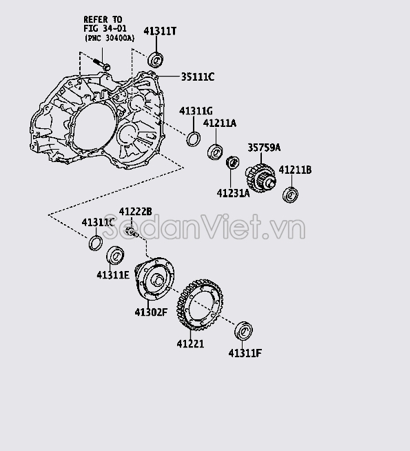 Vỏ hộp số CVT phần trong Toyota Corolla Cross 2021-2023