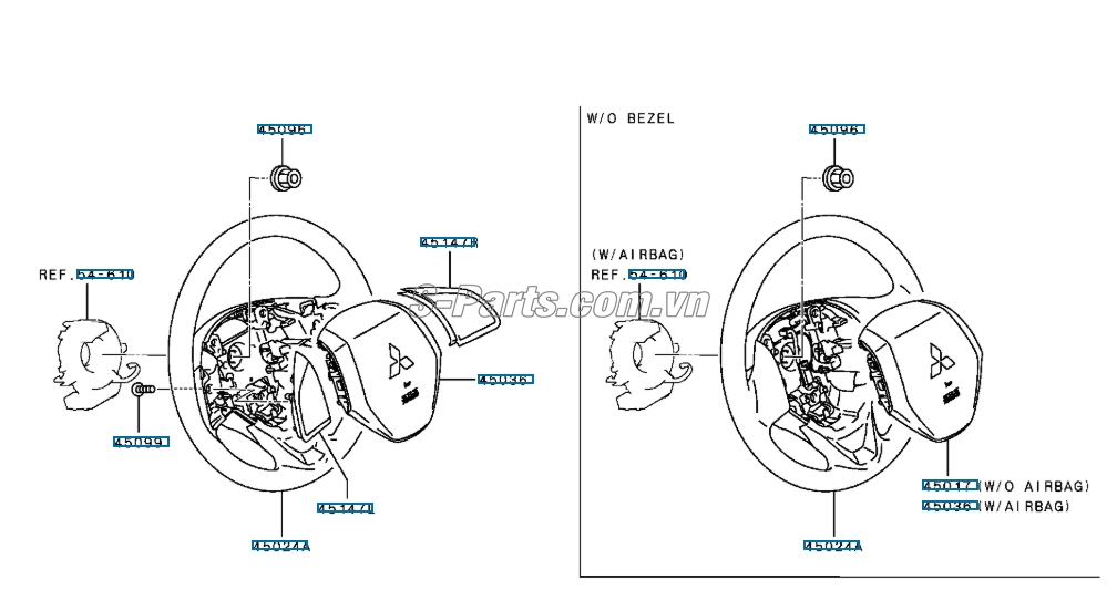 Túi khí chính Mitsubishi Mirage 2017