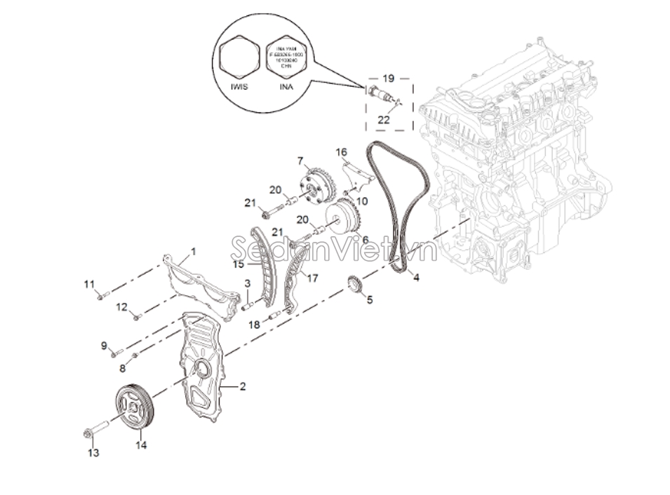 Bánh răng trục cam xả MG ZS 2020