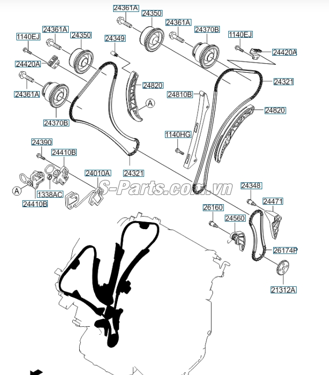 Xích cam Hyundai Veracruz 2008