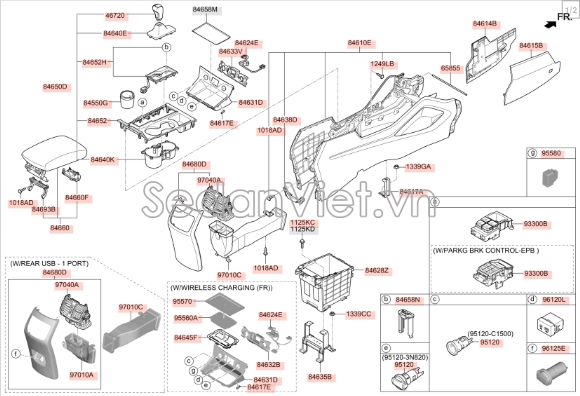 Công tắc phanh tay điện tử Hyundai Tucson 2015