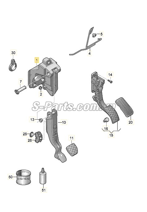 Sơ đồ lắp ráp phụ tùng Bàn đạp chân ga