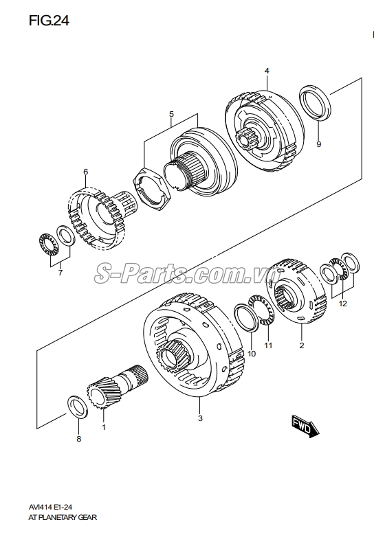 Sơ đồ lắp ráp phụ tùng Bánh răng hộp số