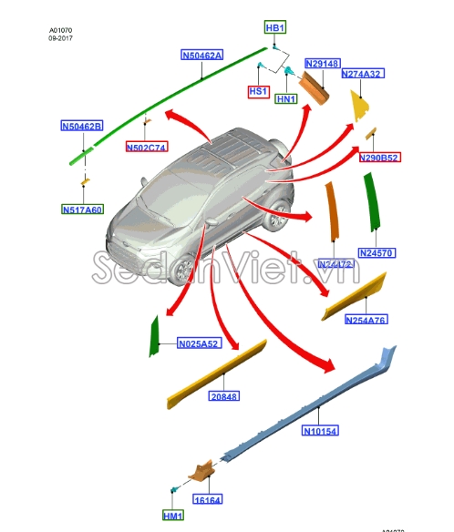 Sơ đồ lắp ráp phụ tùng Bệ bước chân