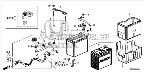 Sơ đồ lắp ráp phụ tùng Bình ắc quy
