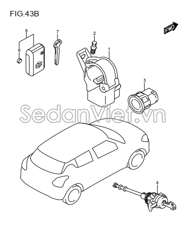 Sơ đồ lắp ráp phụ tùng Bộ khoá 1