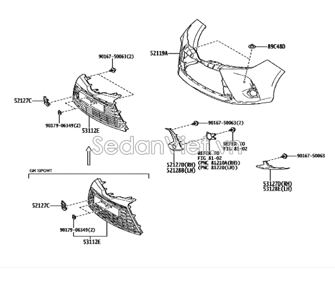 Sơ đồ lắp ráp phụ tùng Cản trước