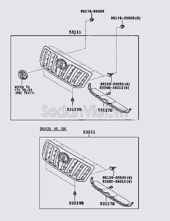 Sơ đồ lắp ráp phụ tùng Ca lăng