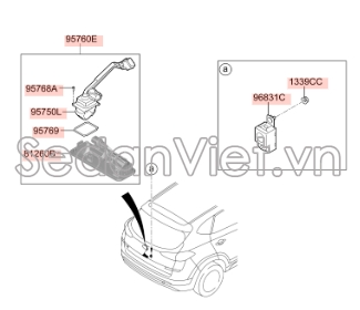 Sơ đồ lắp ráp phụ tùng Camera lùi