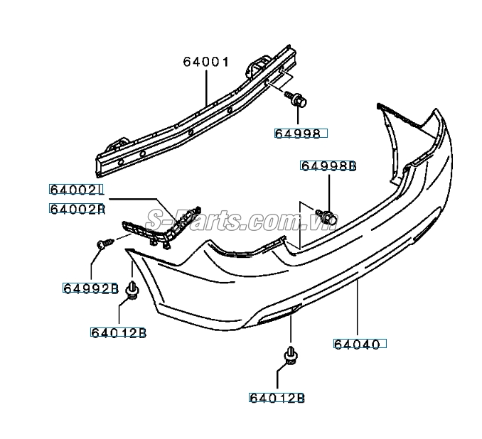 Sơ đồ lắp ráp phụ tùng Cản sau