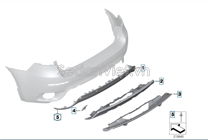 Sơ đồ lắp ráp phụ tùng Cản sau