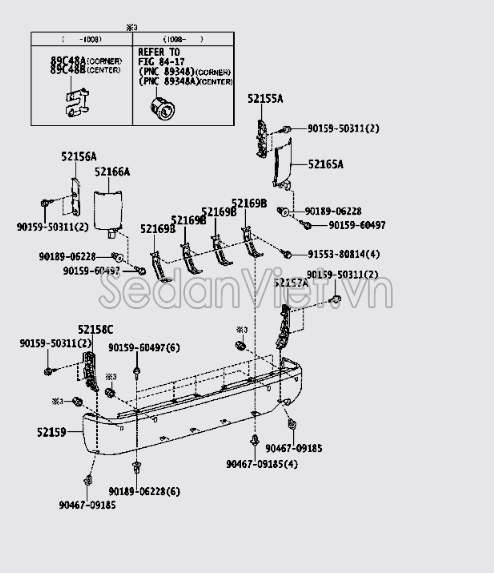 Sơ đồ lắp ráp phụ tùng Cản sau