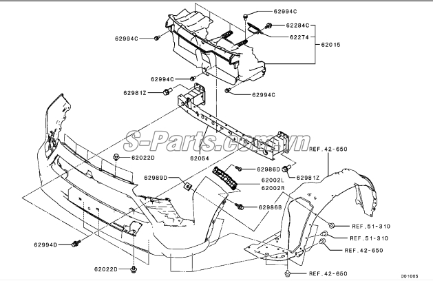 Sơ đồ lắp ráp phụ tùng Cản trước 1