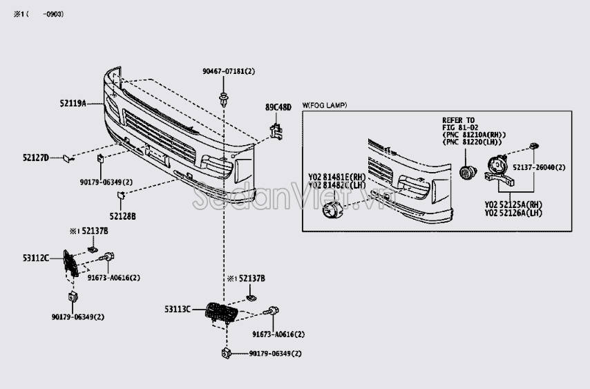 Sơ đồ lắp ráp phụ tùng Cản trước 1
