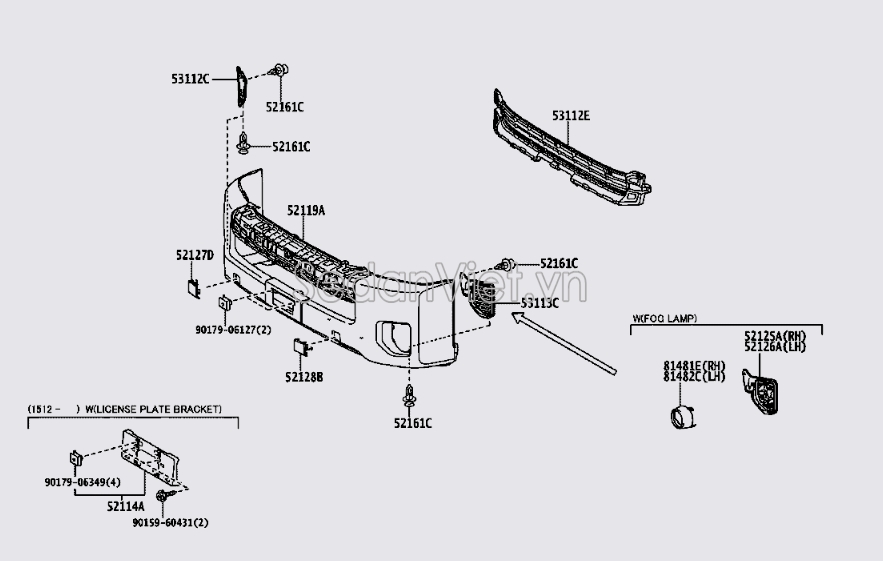 Sơ đồ lắp ráp phụ tùng Cản trước 1