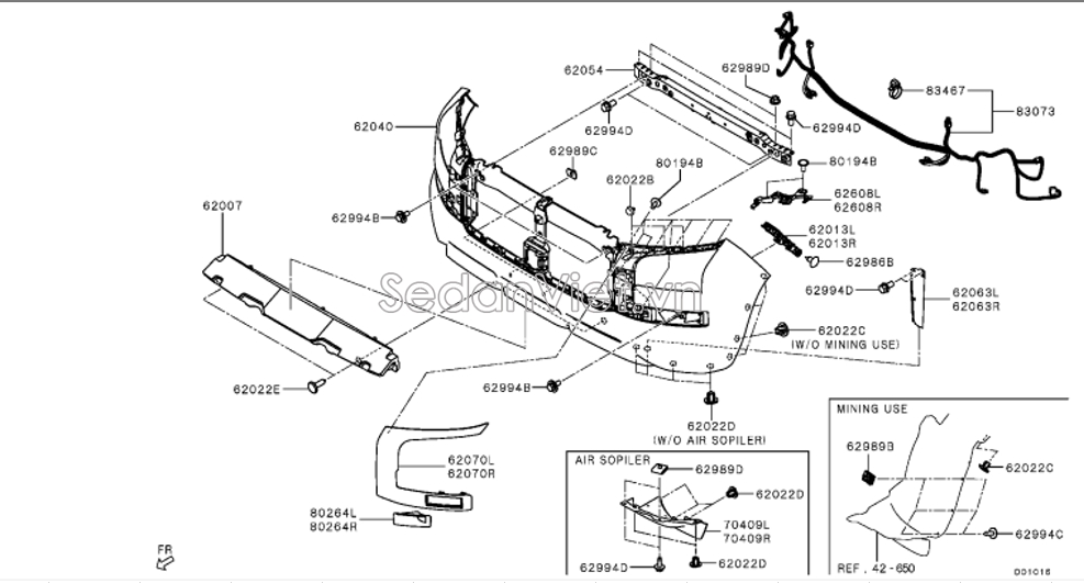 Sơ đồ lắp ráp phụ tùng Cản trước 1