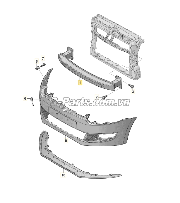 Sơ đồ lắp ráp phụ tùng Cản trước