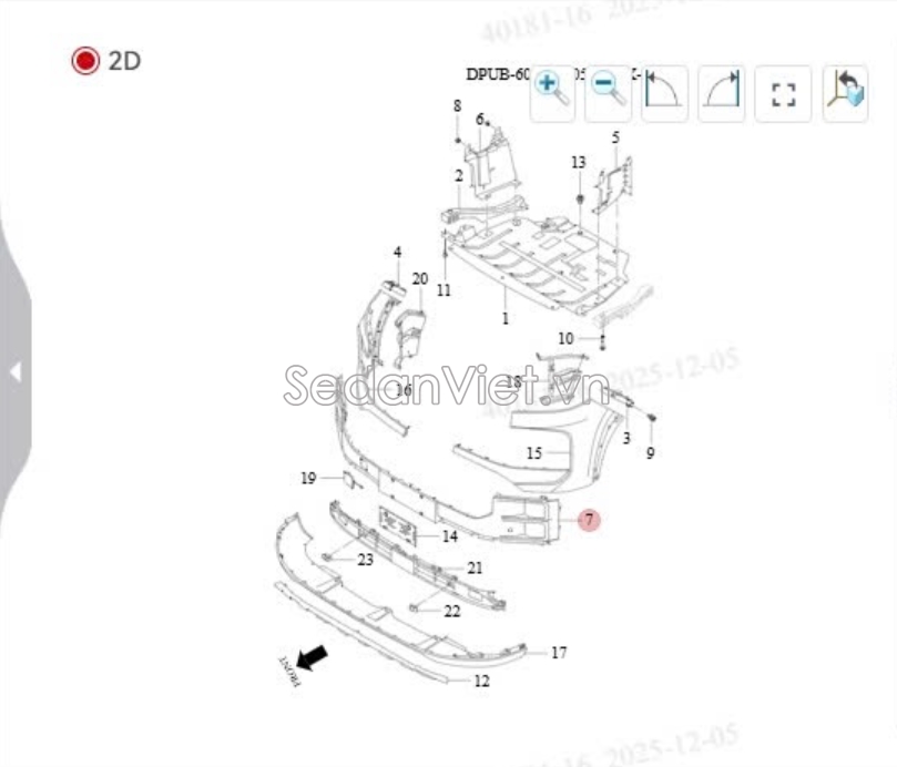 Sơ đồ lắp ráp phụ tùng Cản trước