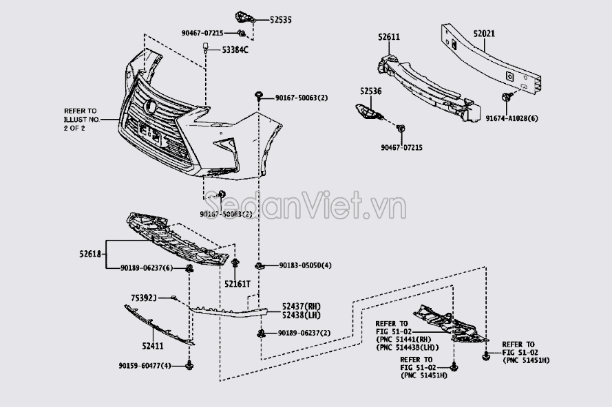 Sơ đồ lắp ráp phụ tùng Cản trước