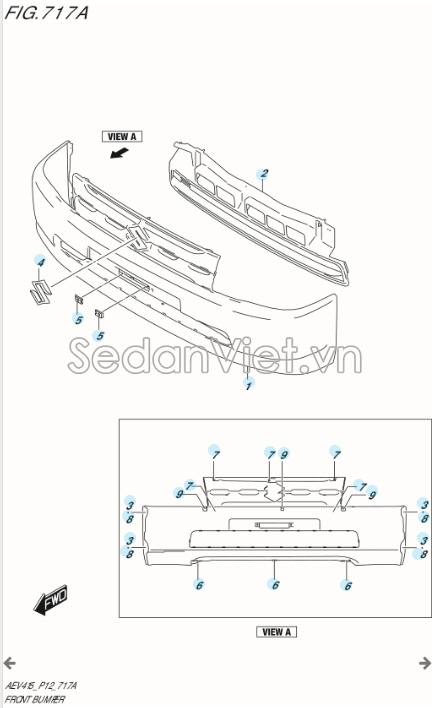 Sơ đồ lắp ráp phụ tùng Cản trước