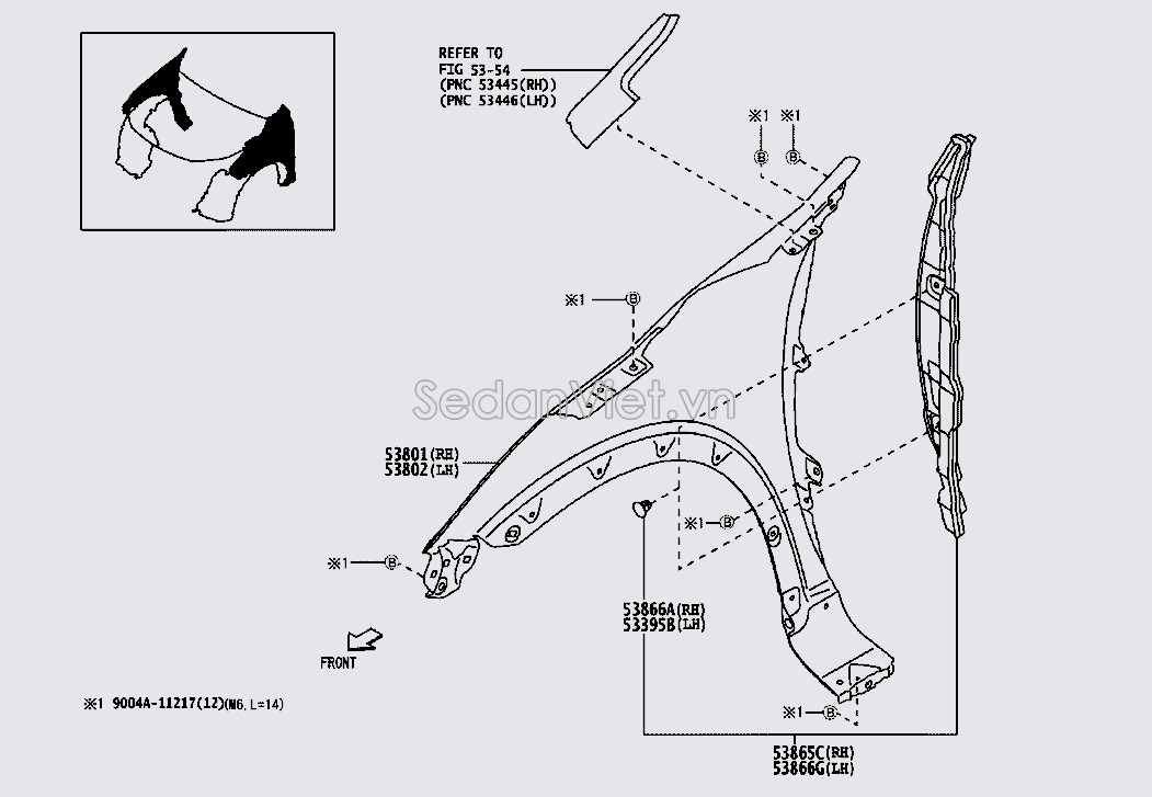 Sơ đồ lắp ráp phụ tùng Capo và tai xe 1