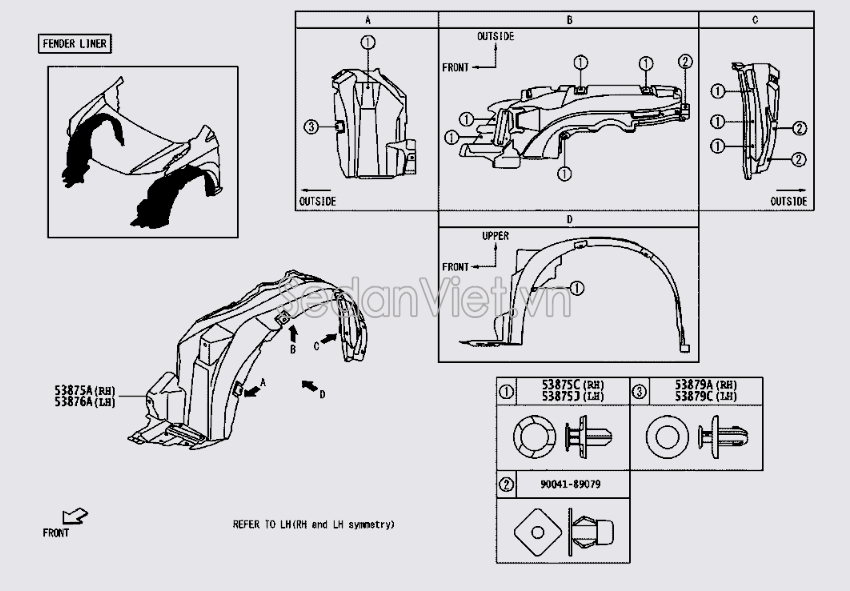 Sơ đồ lắp ráp phụ tùng Capo và tai xe 1