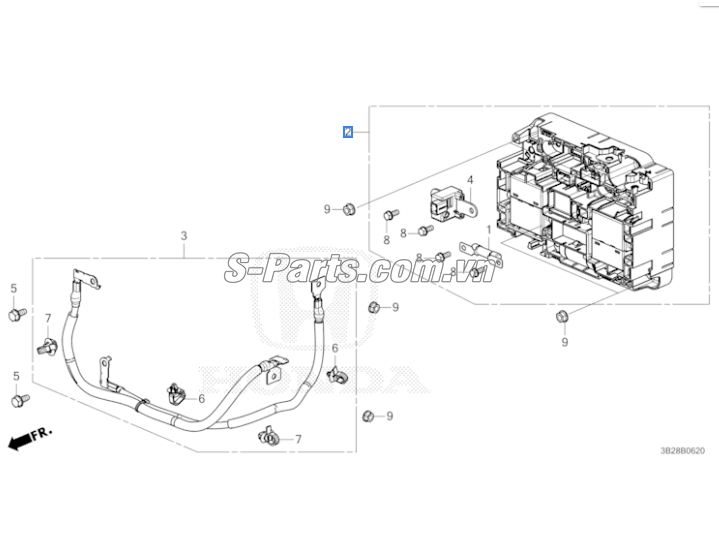 Sơ đồ lắp ráp phụ tùng Cầu chì