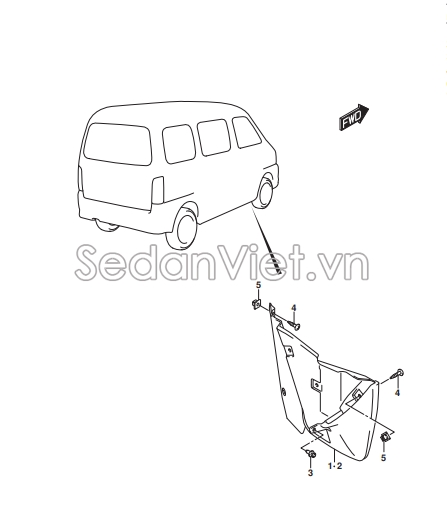 Sơ đồ lắp ráp phụ tùng Chắn bùn bánh xe