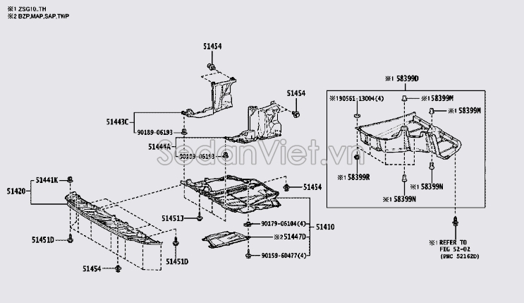 Sơ đồ lắp ráp phụ tùng Chắn bùn gầm máy