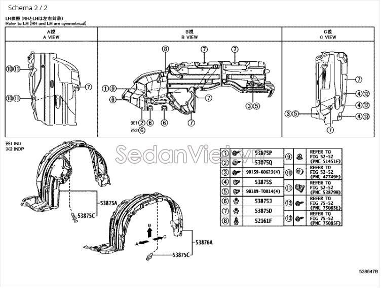 Sơ đồ lắp ráp phụ tùng Chắn bùn lòng dè
