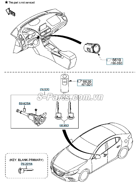 Sơ đồ lắp ráp phụ tùng Chìa khóa