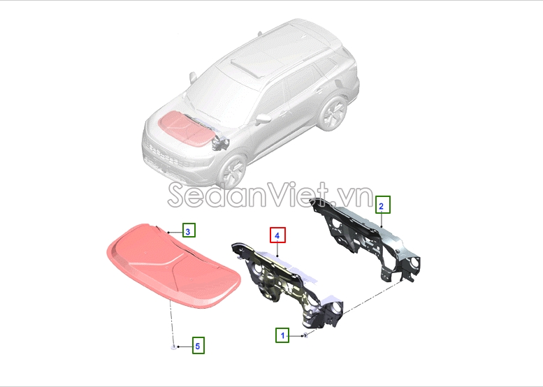 Sơ đồ phụ tùng Chống nóng nắp capo