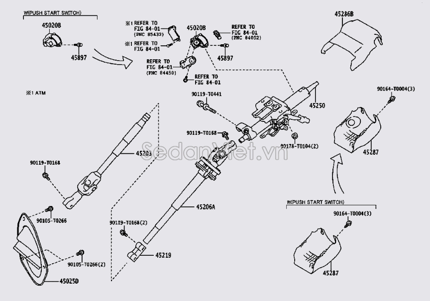 Sơ đồ lắp ráp phụ tùng Cọc lái điện