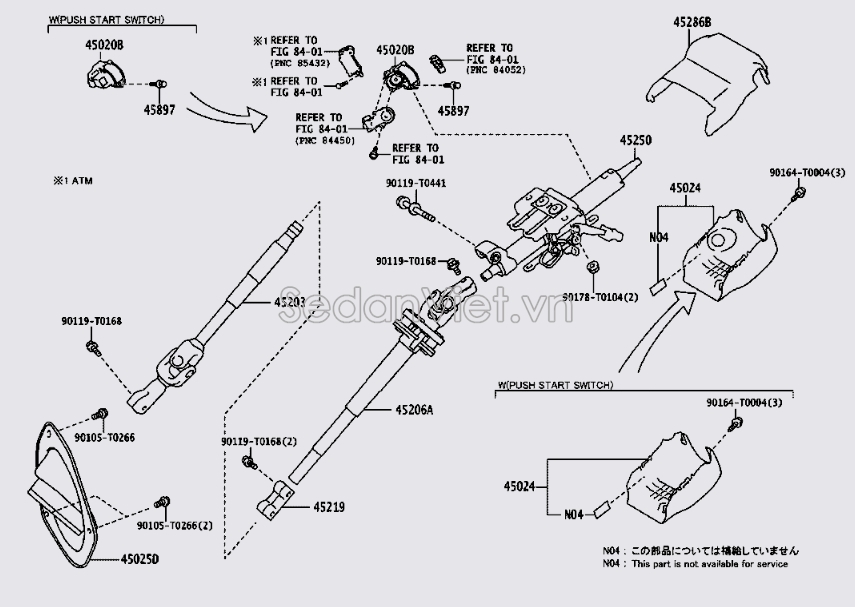 Sơ đồ lắp ráp phụ tùng Cọc lái điện