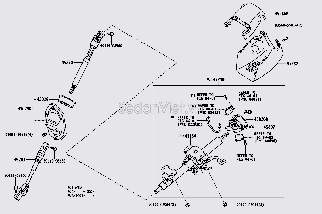 Sơ đồ lắp ráp phụ tùng Cọc lái điện