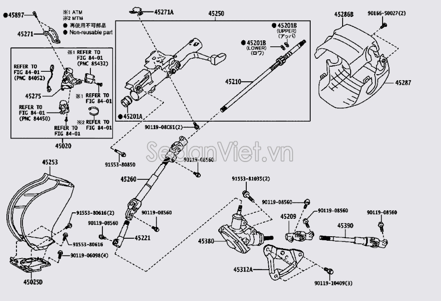 Sơ đồ lắp ráp phụ tùng Cọc lái điện