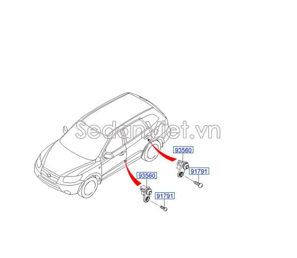 Sơ đồ lắp ráp phụ tùng Công tắc cửa xe