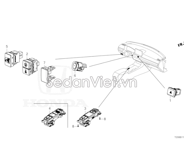 Sơ đồ lắp ráp phụ tùng Công tắc phụ