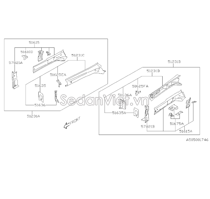 Sơ đồ lắp ráp phụ tùng Dầm dọc