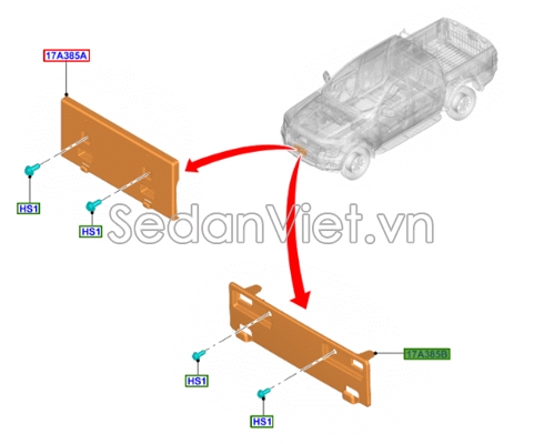 Sơ đồ lắp ráp phụ tùng Giá bắt biển số