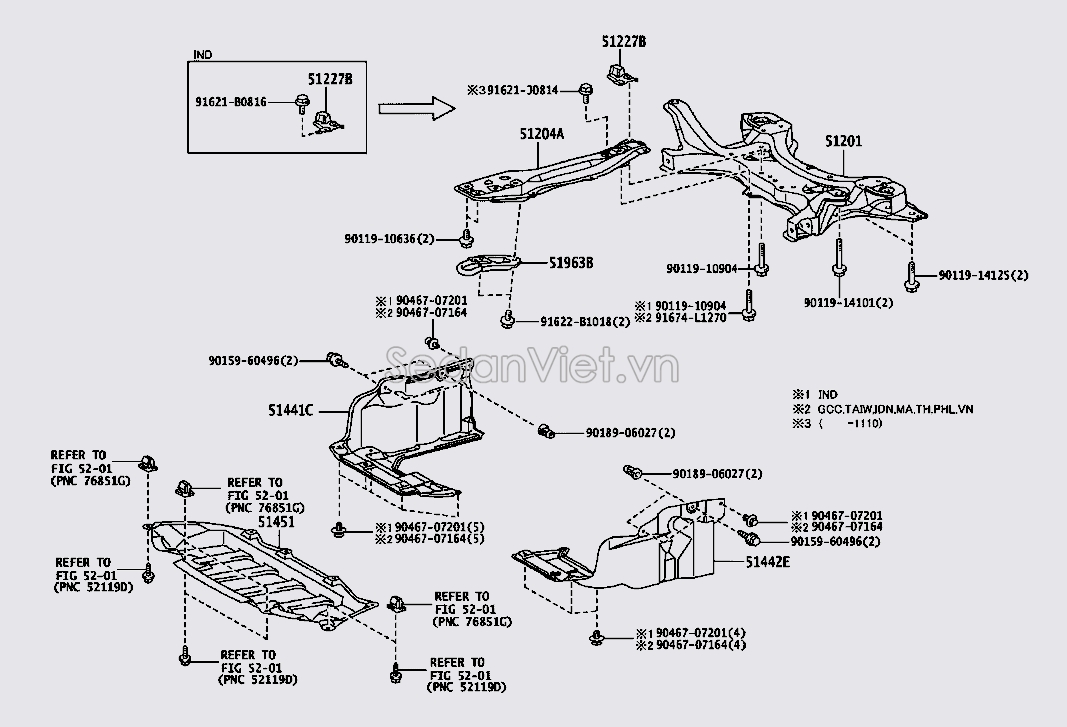 Sơ đồ lắp ráp phụ tùng Giá đỡ động cơ