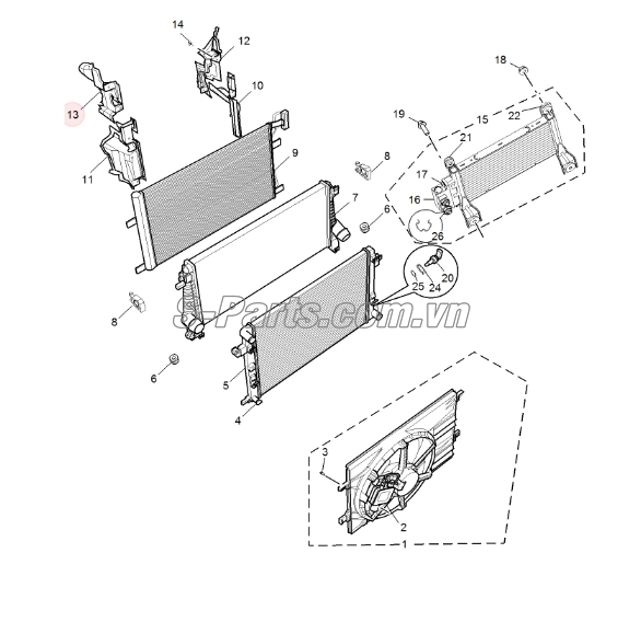 Sơ đồ lắp ráp phụ tùng Giàn nóng