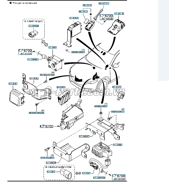 Sơ đồ lắp ráp phụ tùng Hệ thống hỗ trợ đỗ xe