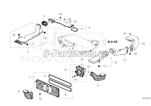 Sơ đồ lắp ráp phụ tùng Hệ thống làm mát pin hybird