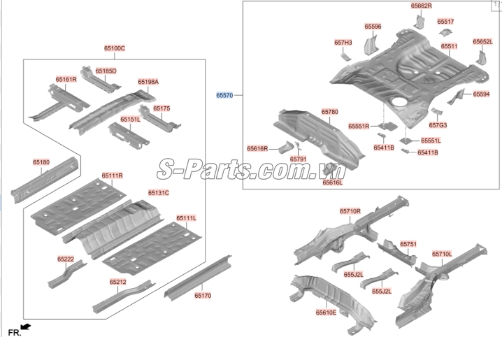 Sơ đồ lắp ráp phụ tùng Hệ thống sàn xe