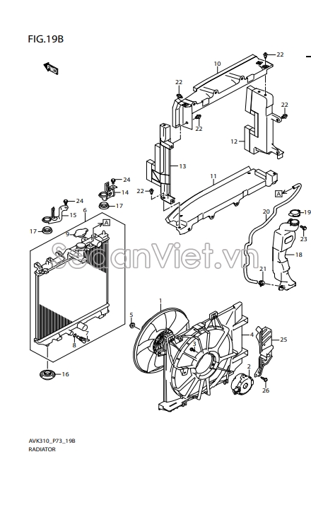Sơ đồ lắp ráp phụ tùng Két nước 1