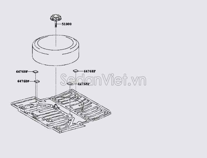Sơ đồ lắp ráp phụ tùng Khóa lốp dự phòng