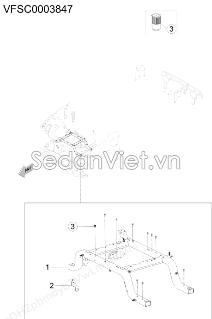 Sơ đồ lắp ráp phụ tùng Khung đỡ phía trước